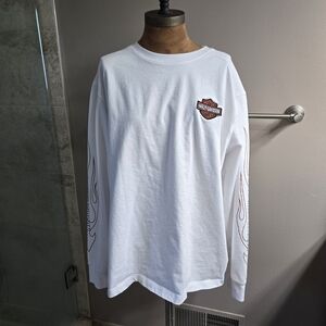 Harley-Davidson White Long Sleeve Men's Shirt